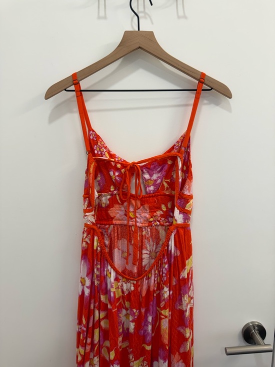 Free People Wisteria vibrant floral Maxi Dress Pop Combo size medium summer - Picture 7 of 11